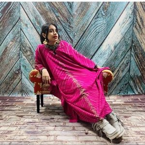 Tie Dye Women Kaftan Caftan Tunic  Gown Maxi Dress